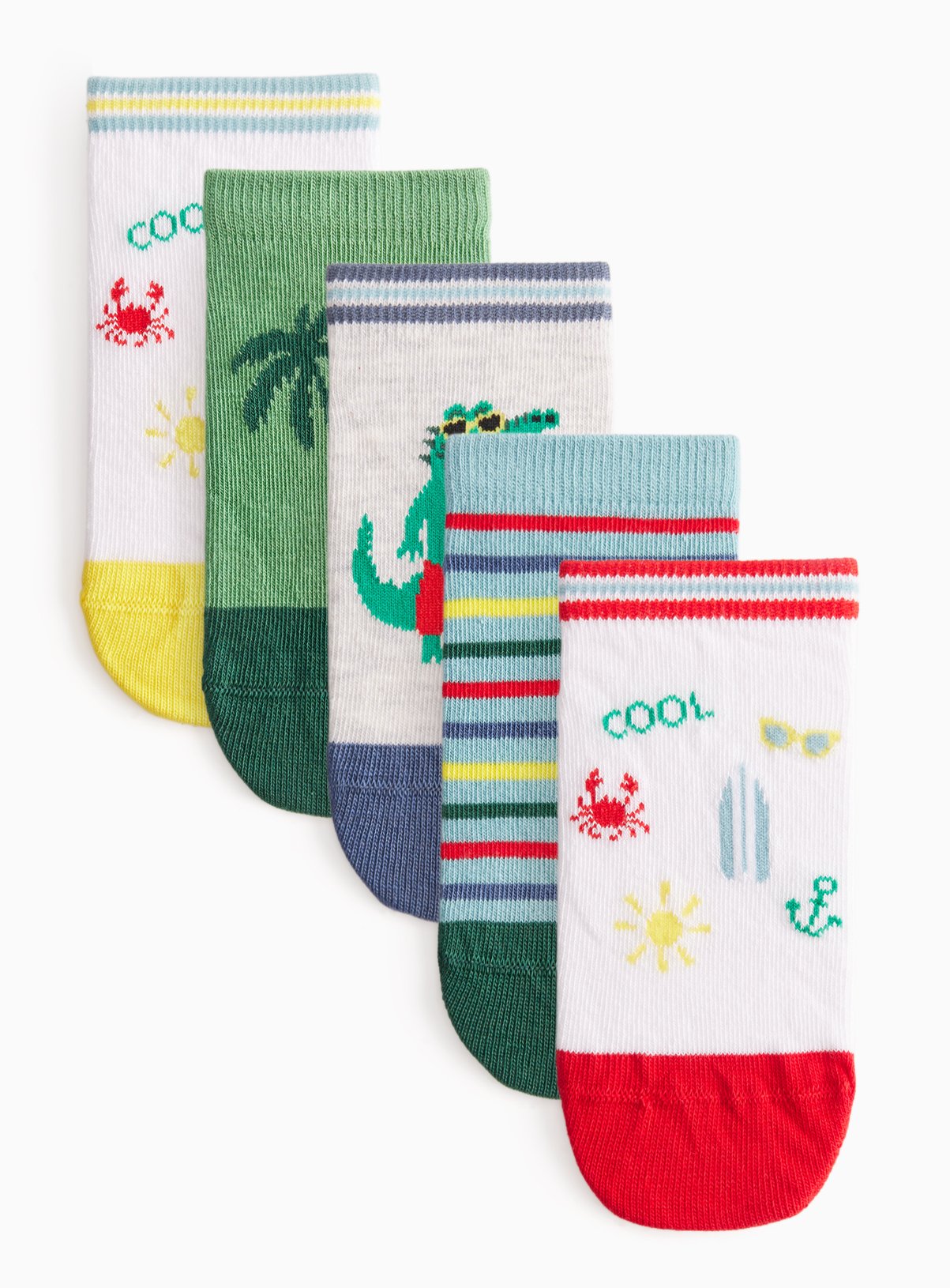 Surf Print Trainer Socks 5 Pack 