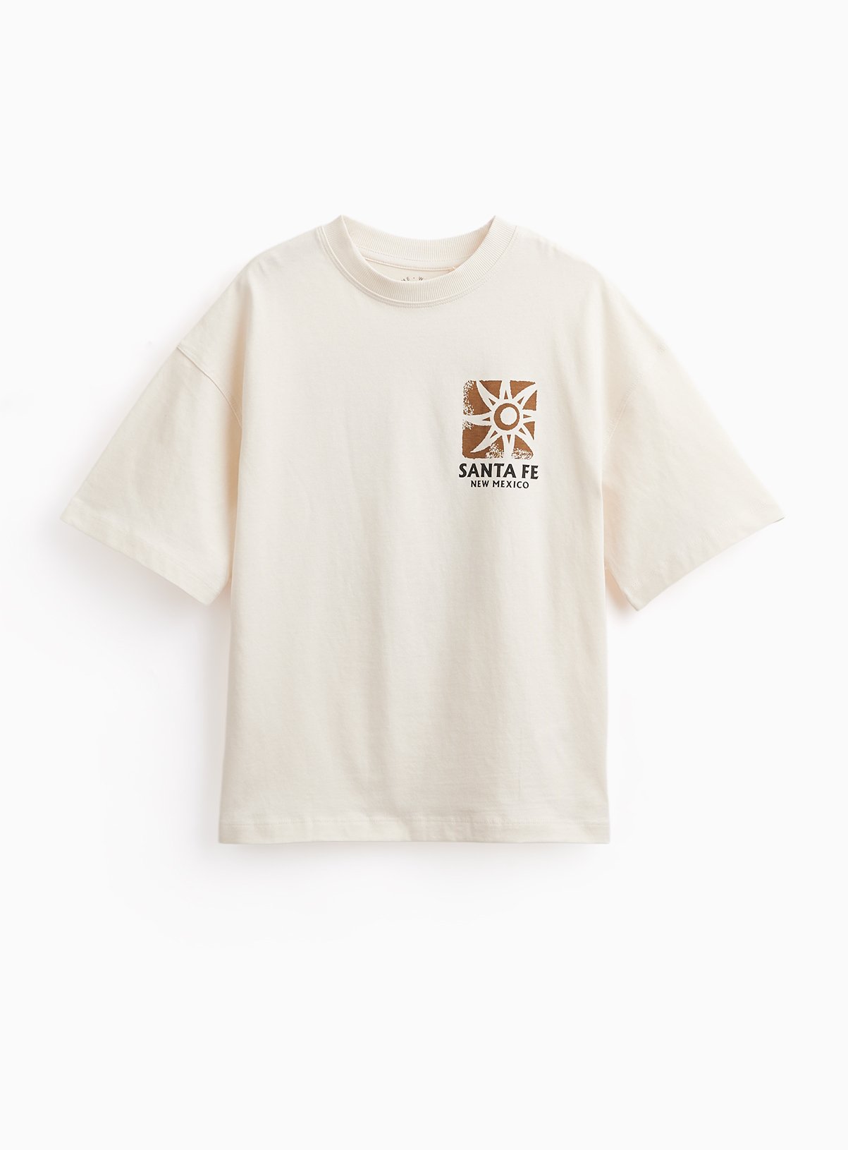Cream Santa Fe Graphic Jersey T-Shirt 