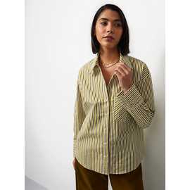 Light Green Stripe Poplin Long Sleeve Shirt