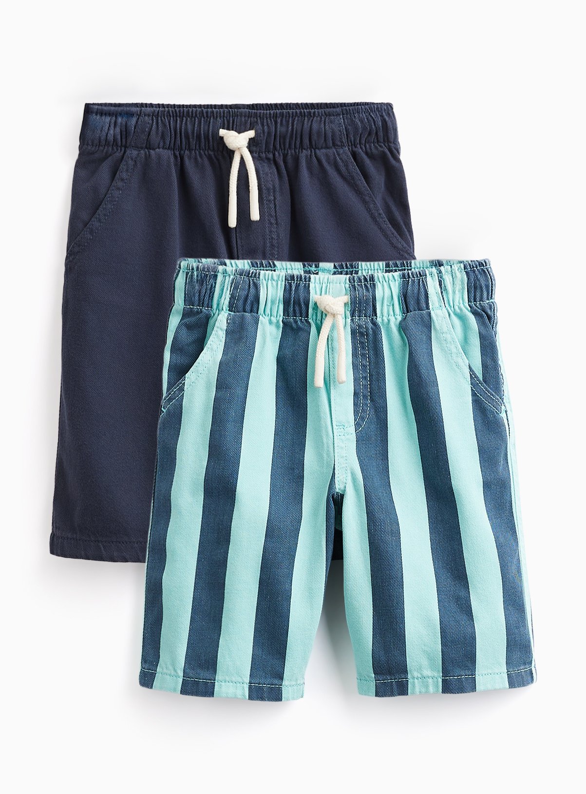 Navy & Stripe Print Woven Shorts 2 Pack 