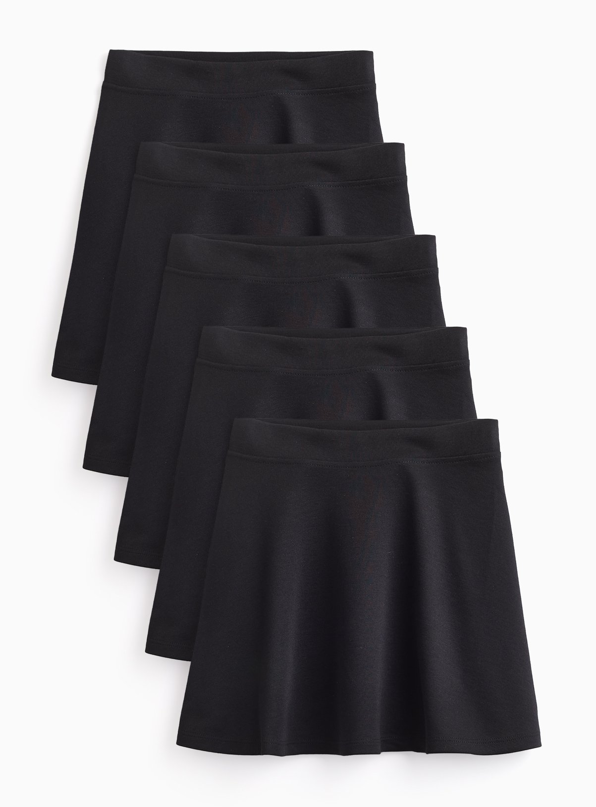 Black Jersey Skater Skirt 5 Pack 7 years