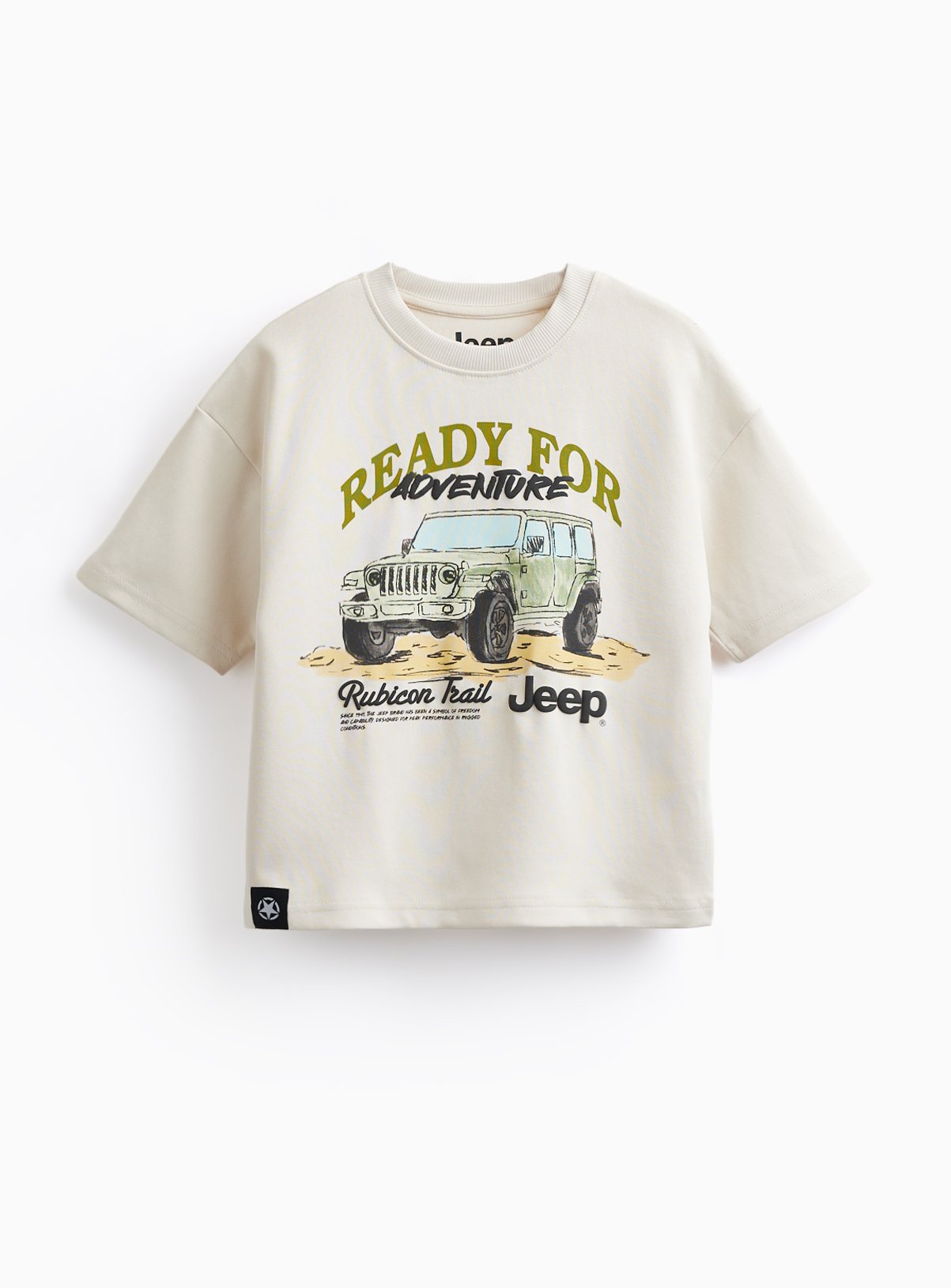 Cream Jeep Graphic Print T-Shirt 