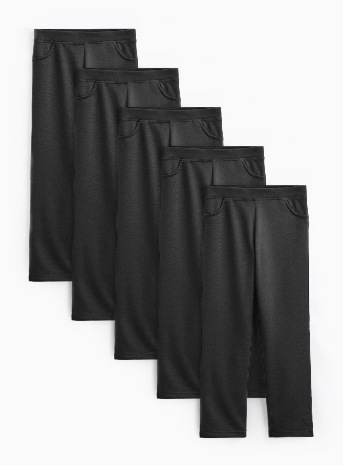 Black Jersey Trousers 5 Pack 9 years