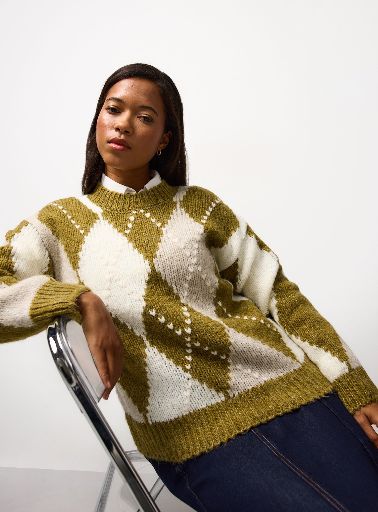 Green Argyle Heavyweight Jumper 