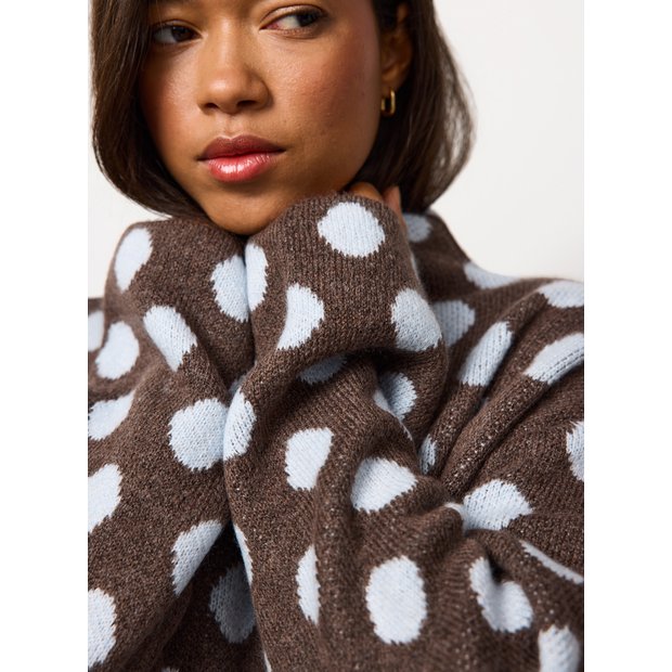 Buy Brown High Neck Spot Print Jumper L | Gifts for her | Argos