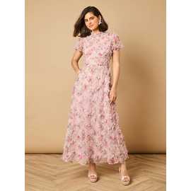 OASIS Printed Textured Maxi Dress