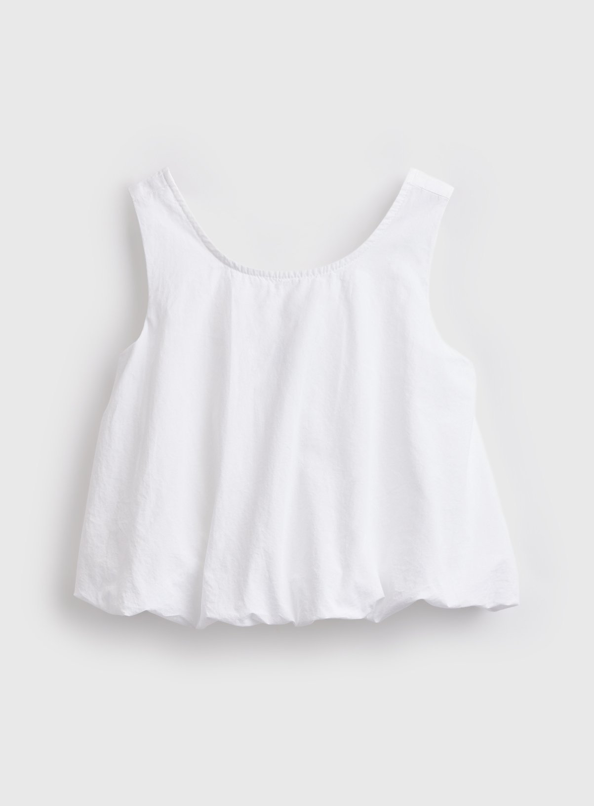 Poplin Bubble Hem Sleeveless Top