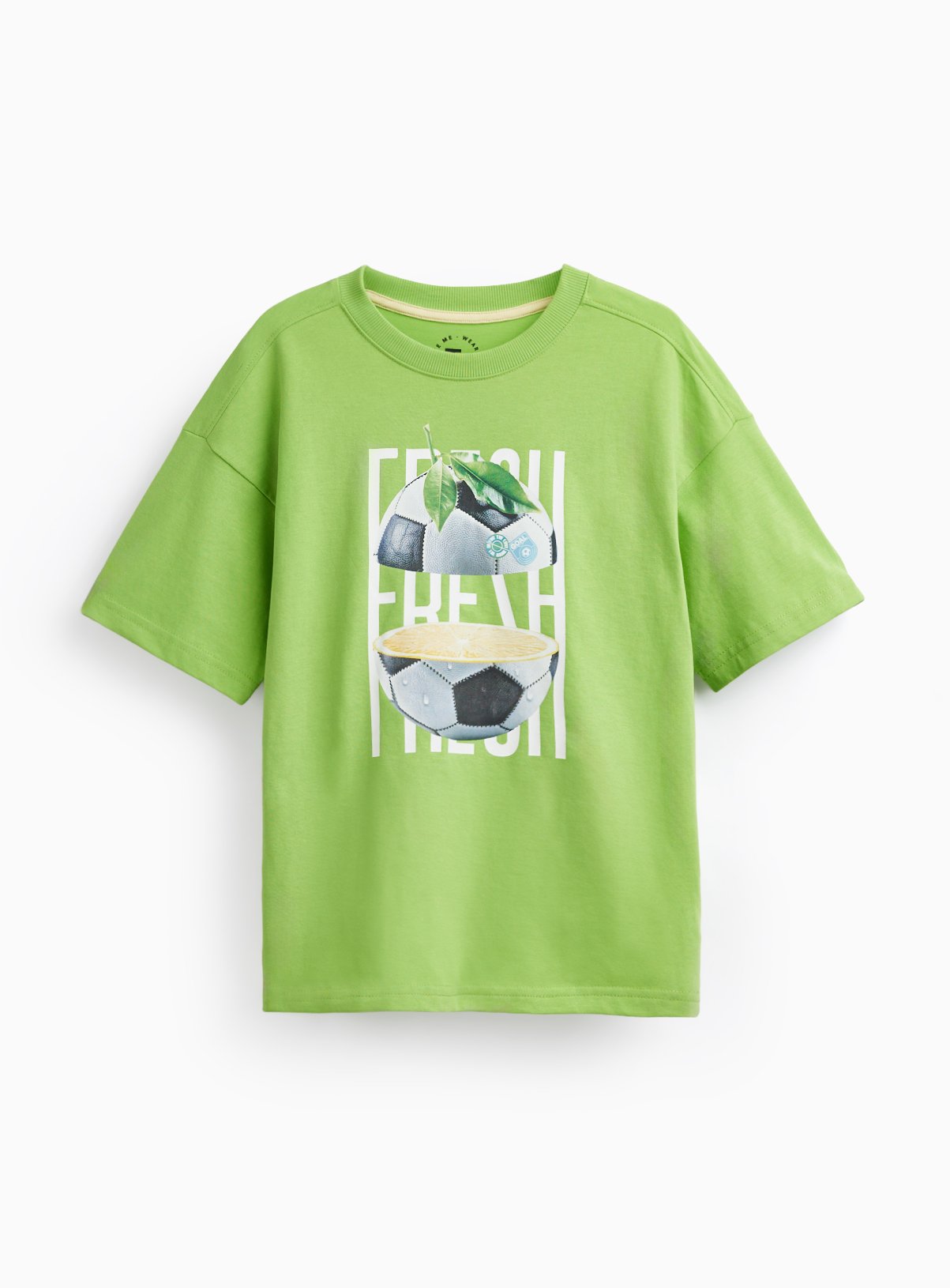 Green Football Fruit Graphic T-Shirt