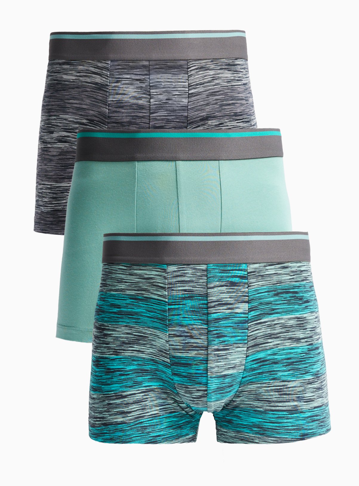 Green Space Dye Print Hipster Boxers 3 Pack 