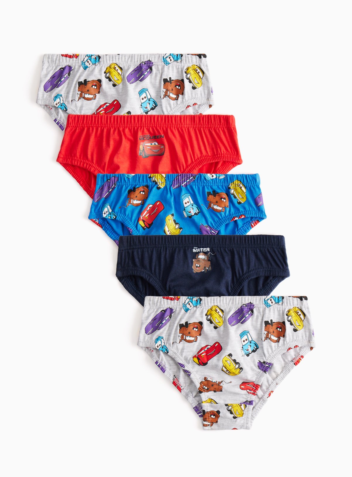 Cars Lightning McQueen Print Briefs 5 Pack 