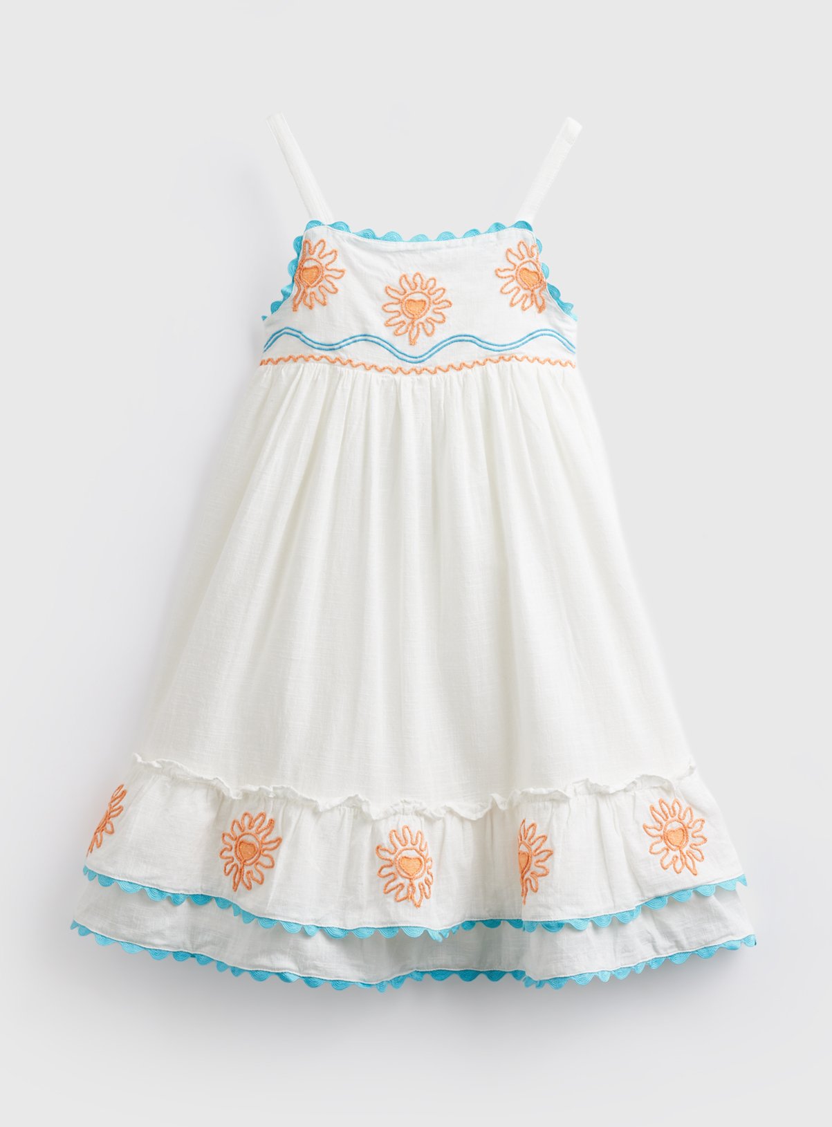White Embroidered Sleeveless Dress 9 years