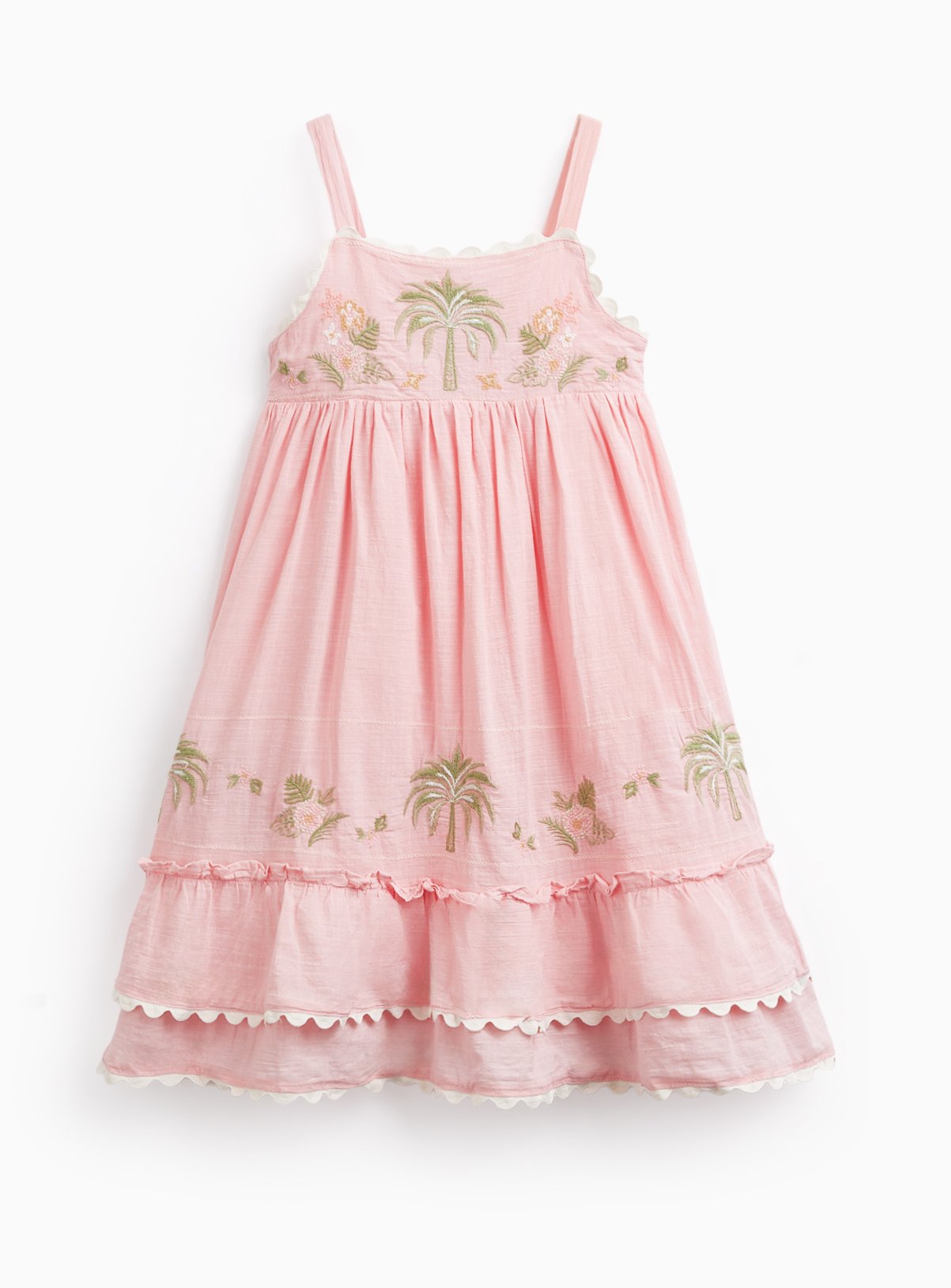Pink Floral Embroidered Woven Dress 14 years
