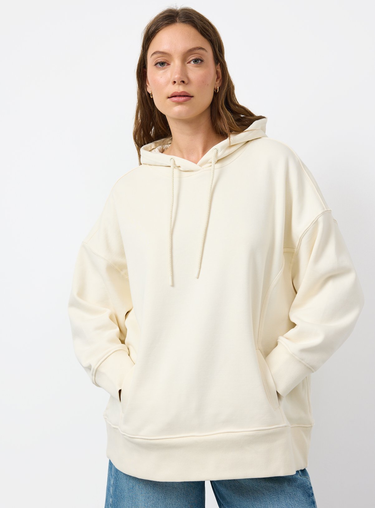 Cream Elevated Oversized Hoodie S