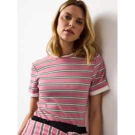 Striped Mock Layer Short Sleeve Top