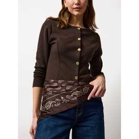 Chocolate Paisley Print Satin Scarf One Size