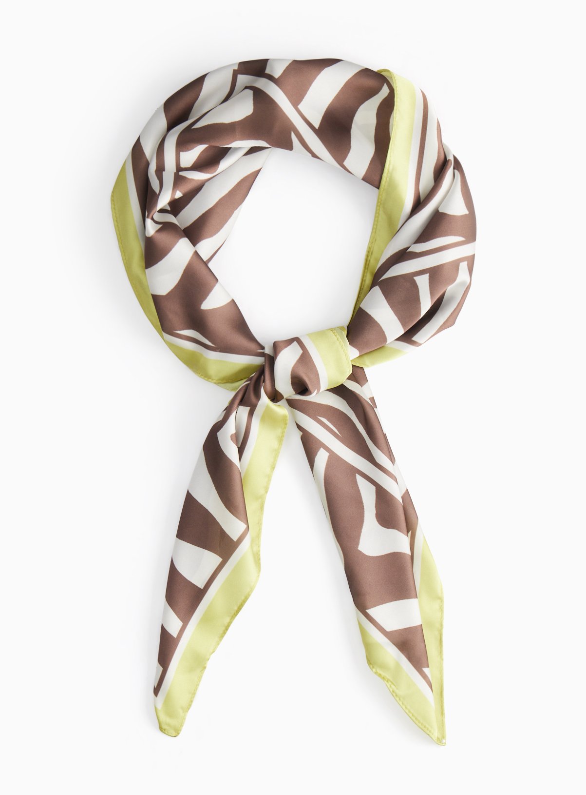 Cream Zebra Print Satin Scarf One Size