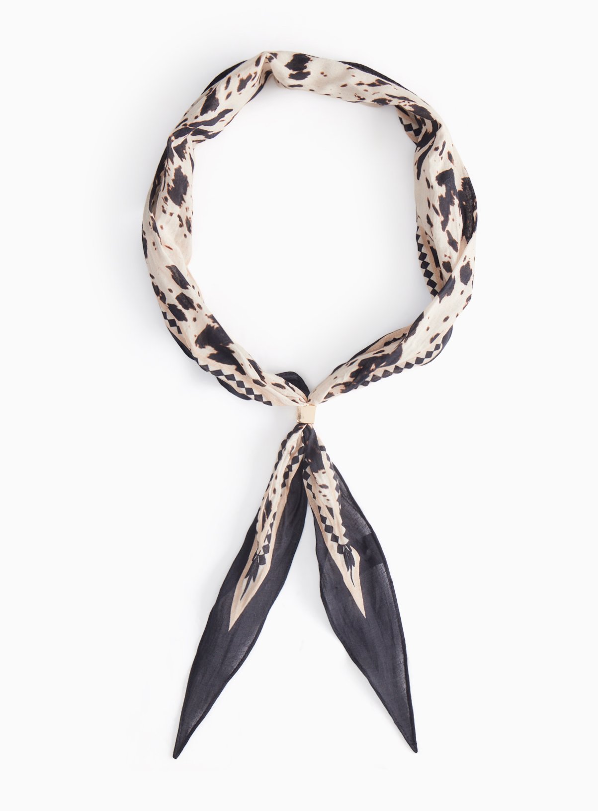 Cow Print Scarf One Size