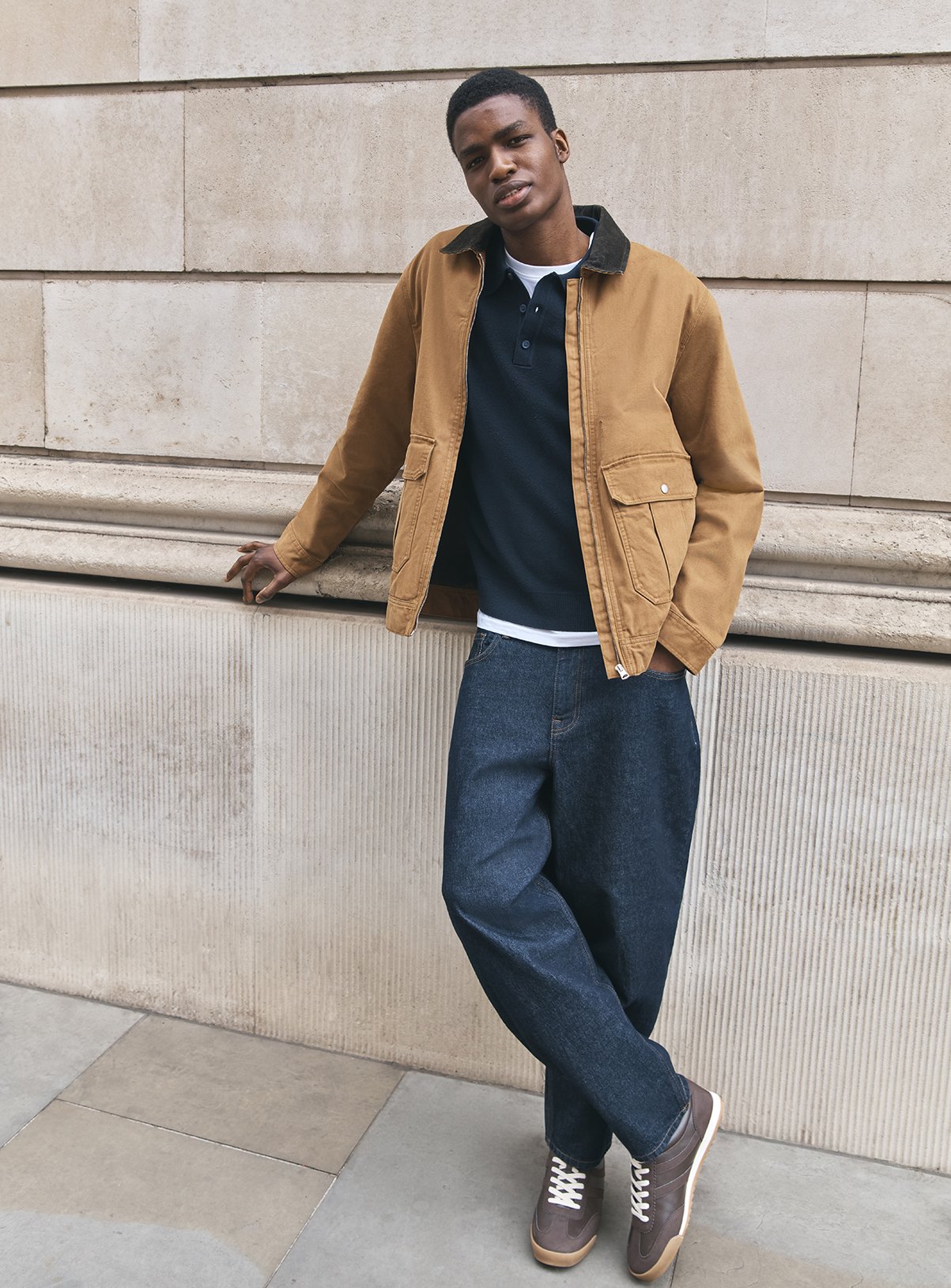 Dark Denim Barrel Leg Jeans 