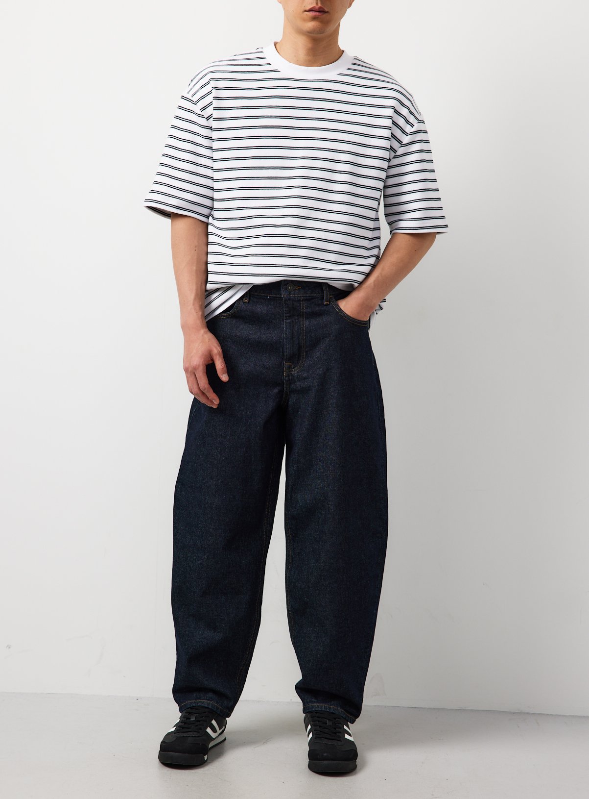 Dark Denim Barrel Leg Jeans