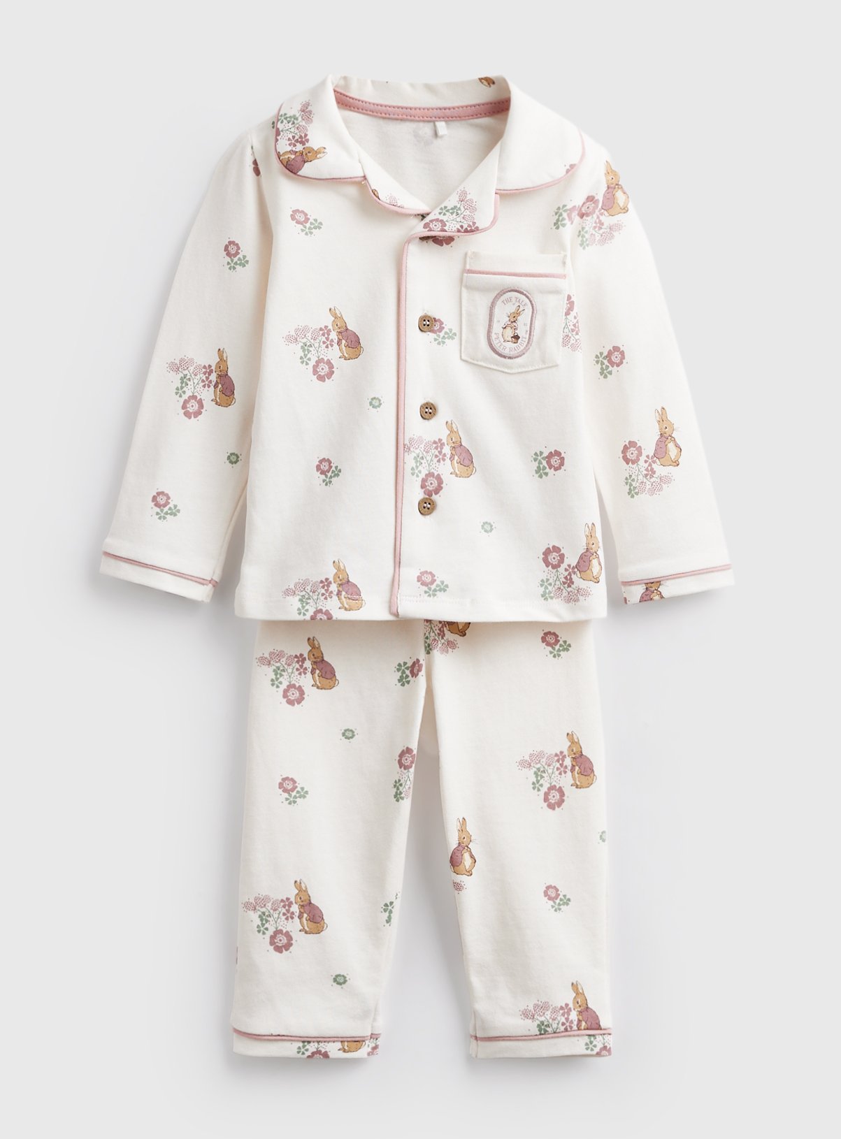 Cream Peter Rabbit Print Traditional Pyjamas Up to 3 mths