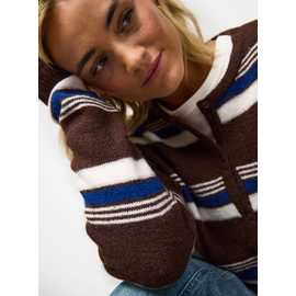 Drawcord Hem Crew Neck Cardigan