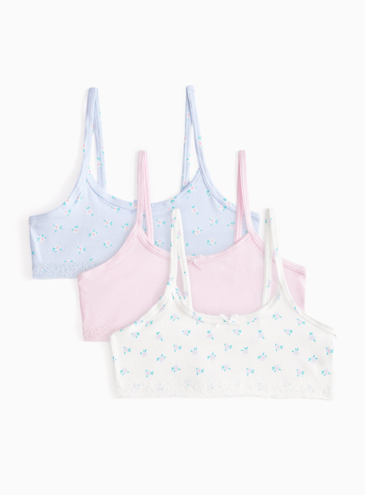 Ditsy Floral Print Crop Tops 3 Pack