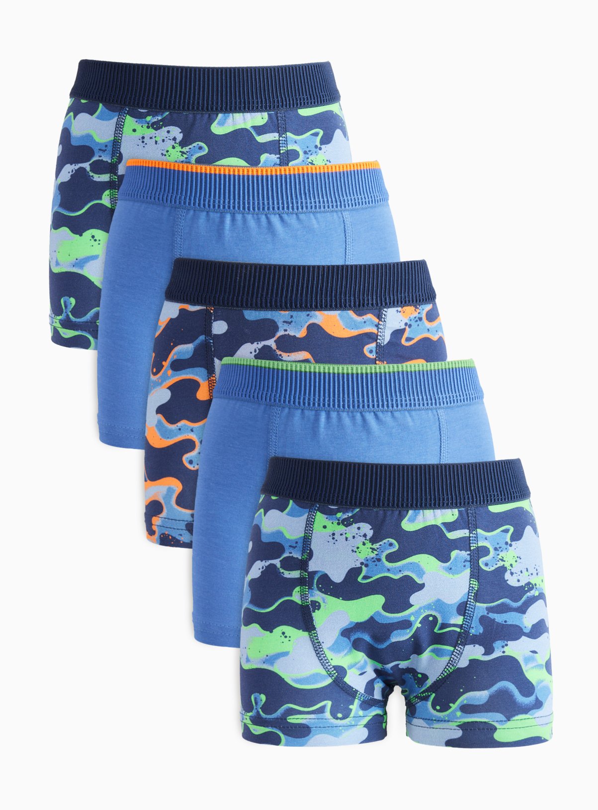 Neon Camo Print Trunks 5 Pack