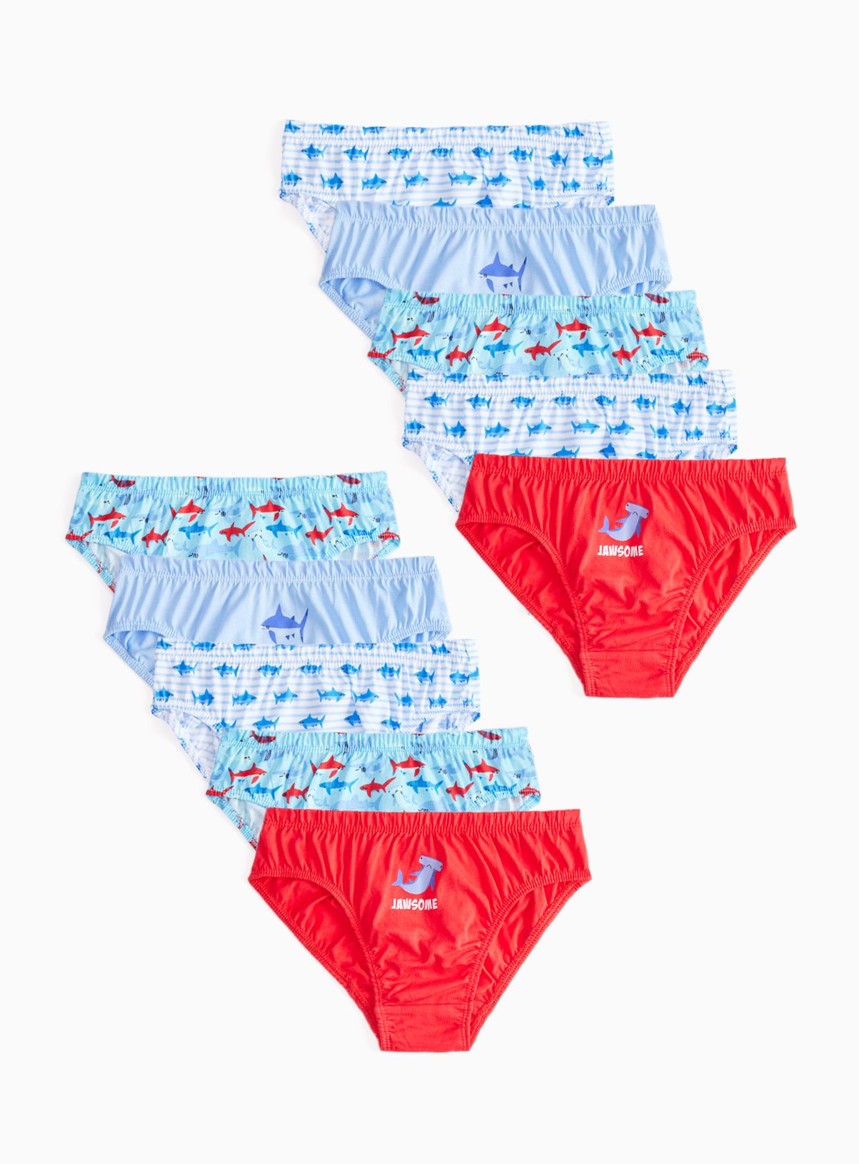 Shark Print Briefs 10 Pack 