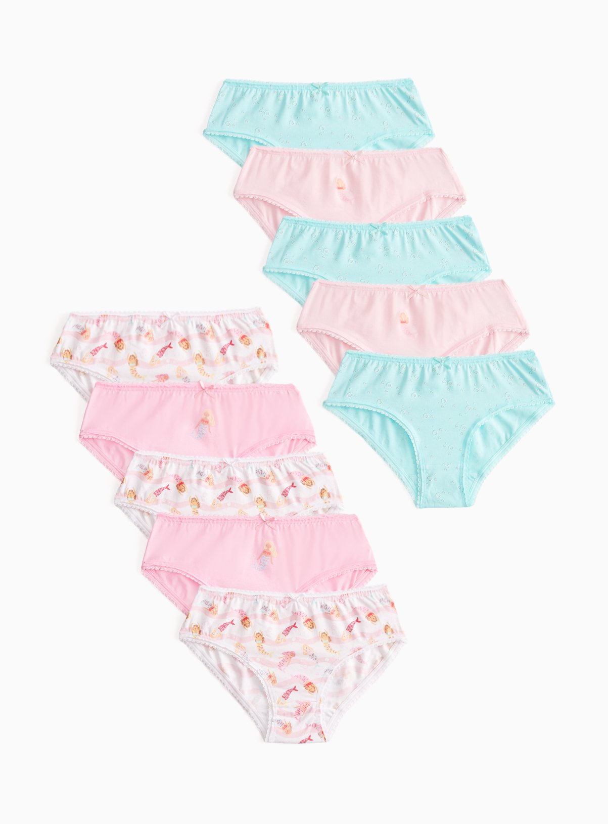 Mermaid Print Briefs 10 Pack 7-8 years