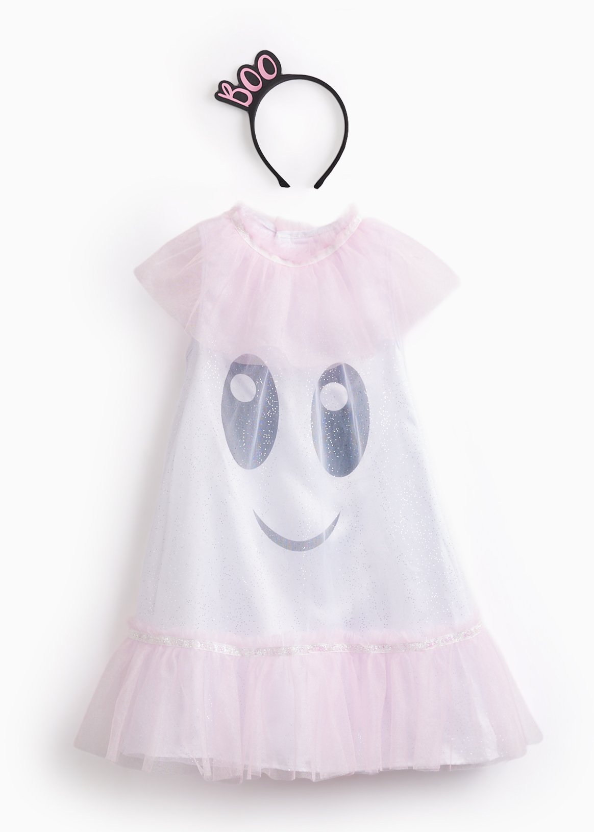 White Tulle Ghost Sleeveless Fancy Dress Costume 3-4 Years