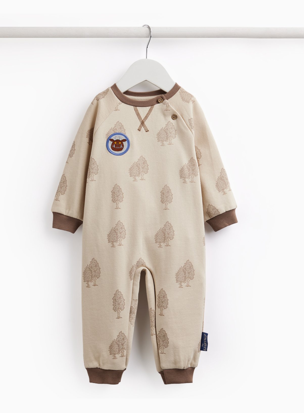 Beige Gruffalo Print Sweat Romper Up to 3 mths
