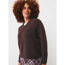 Boxy V-Neck Saddle Shoulder Jumper