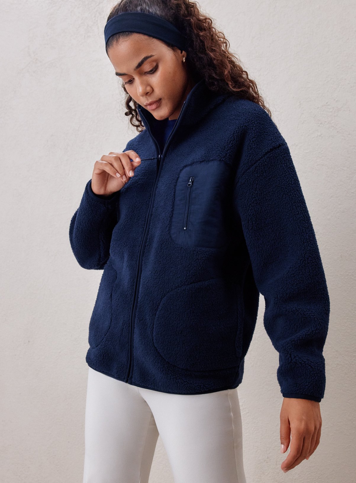 REAKTIV Navy Borg Jacket 