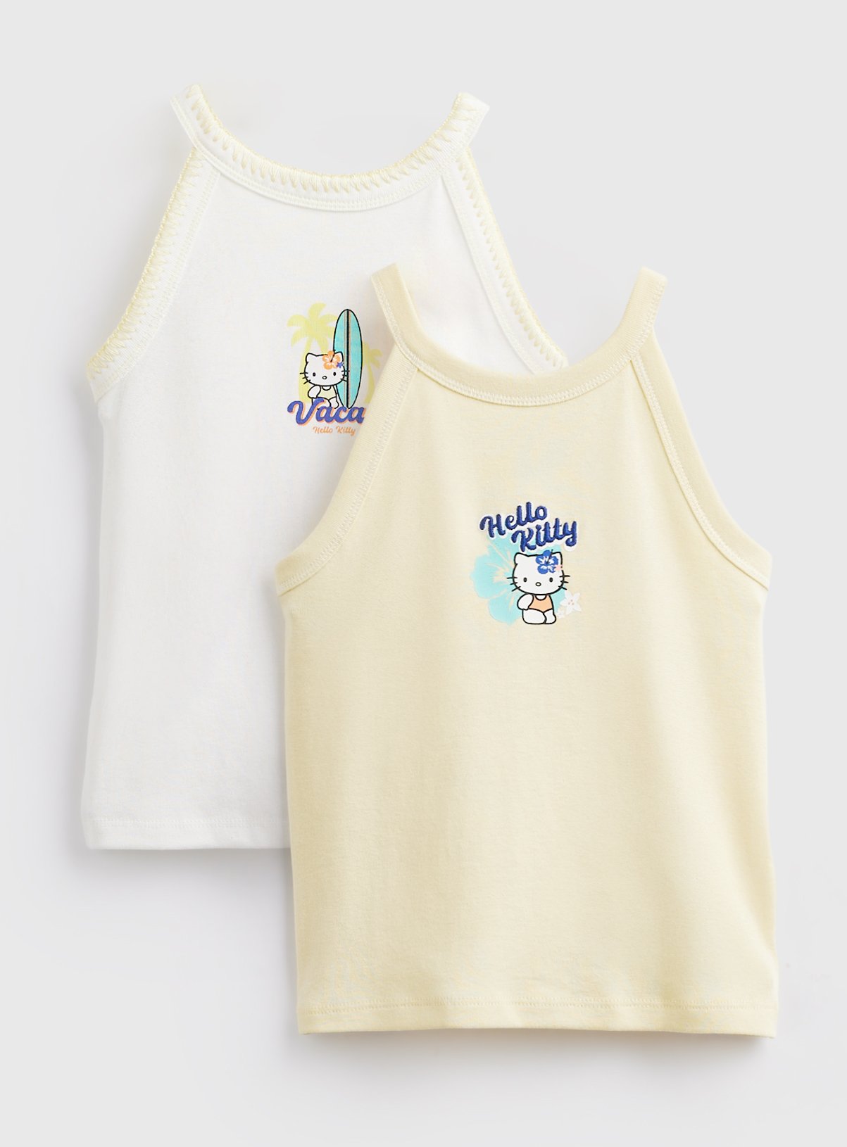 White & Yellow Hello Kitty Graphic Vests 2 Pack 