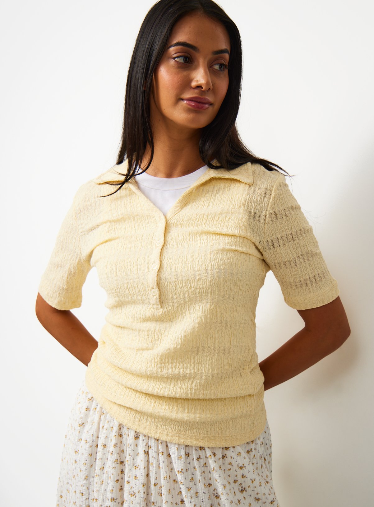 Yellow Textured Polo Shirt 24