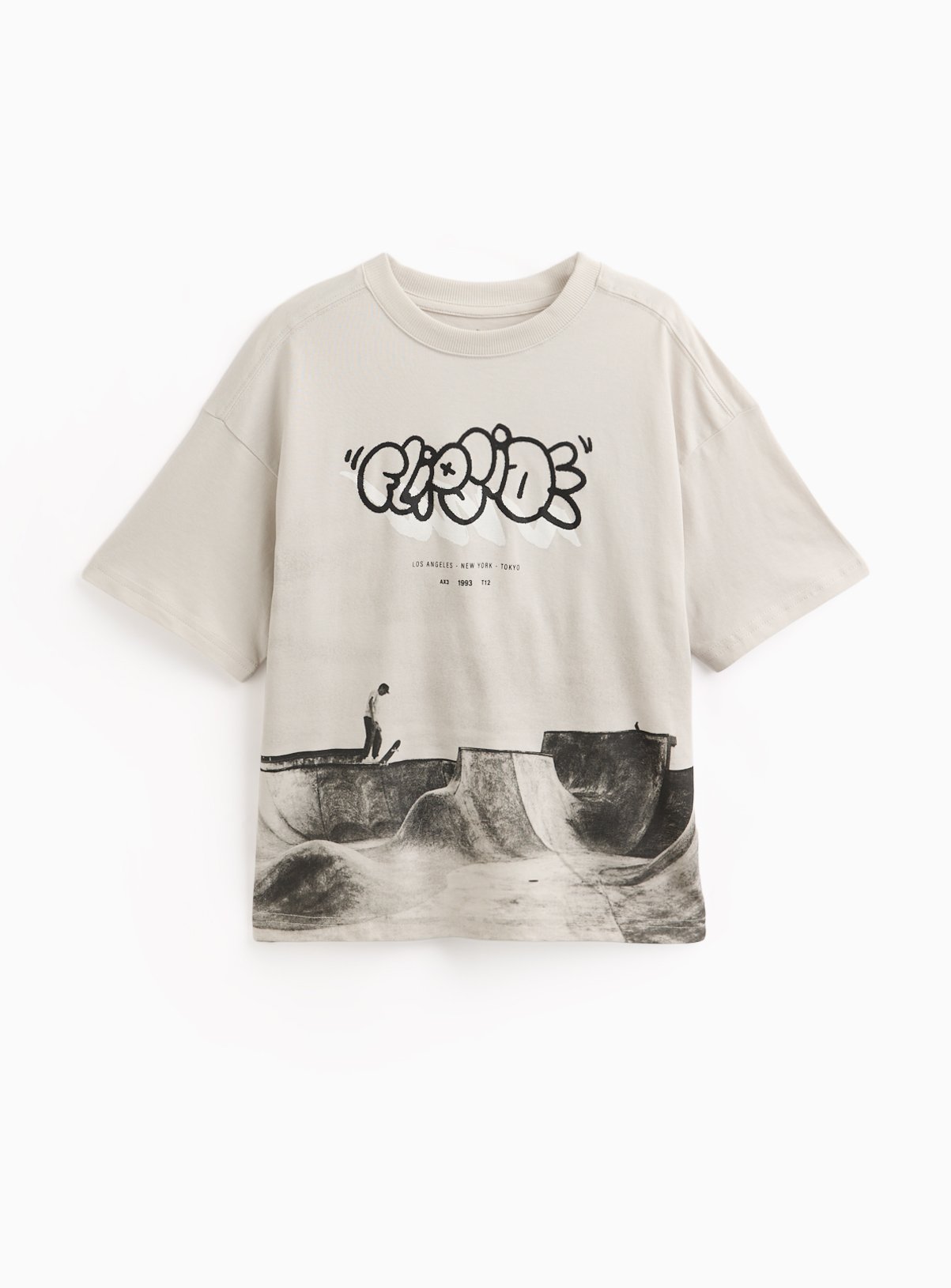 Grey Graffiti Graphic T-Shirt