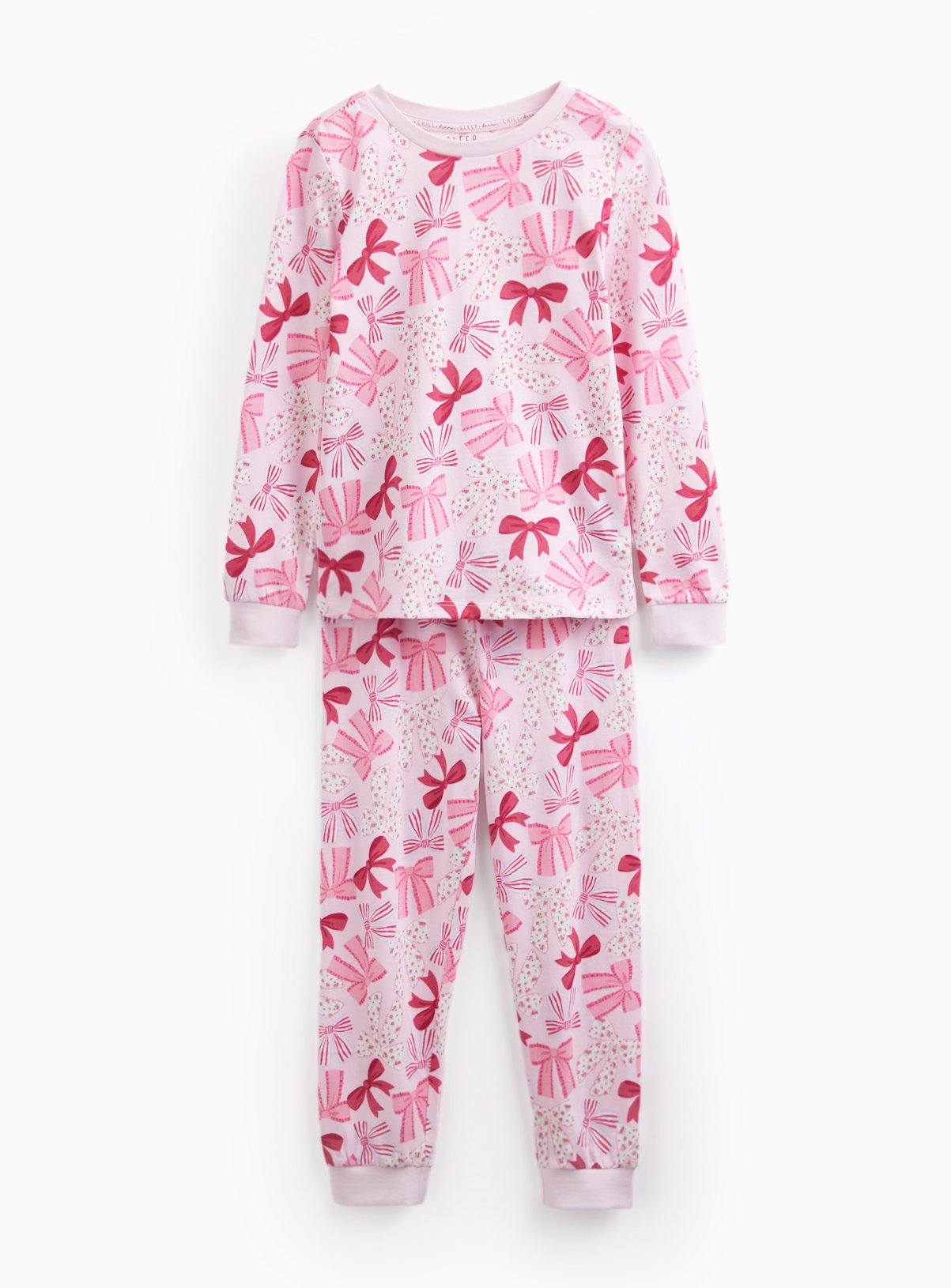 Pink Bow Print Pyjama set 