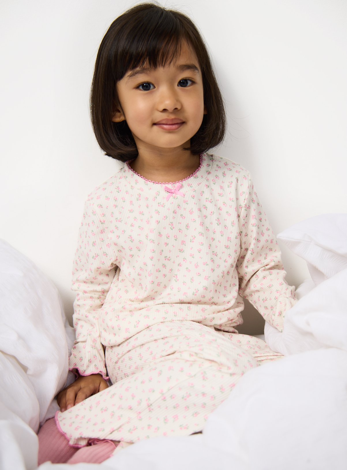 Pink Floral Print Long Sleeve Pyjamas 