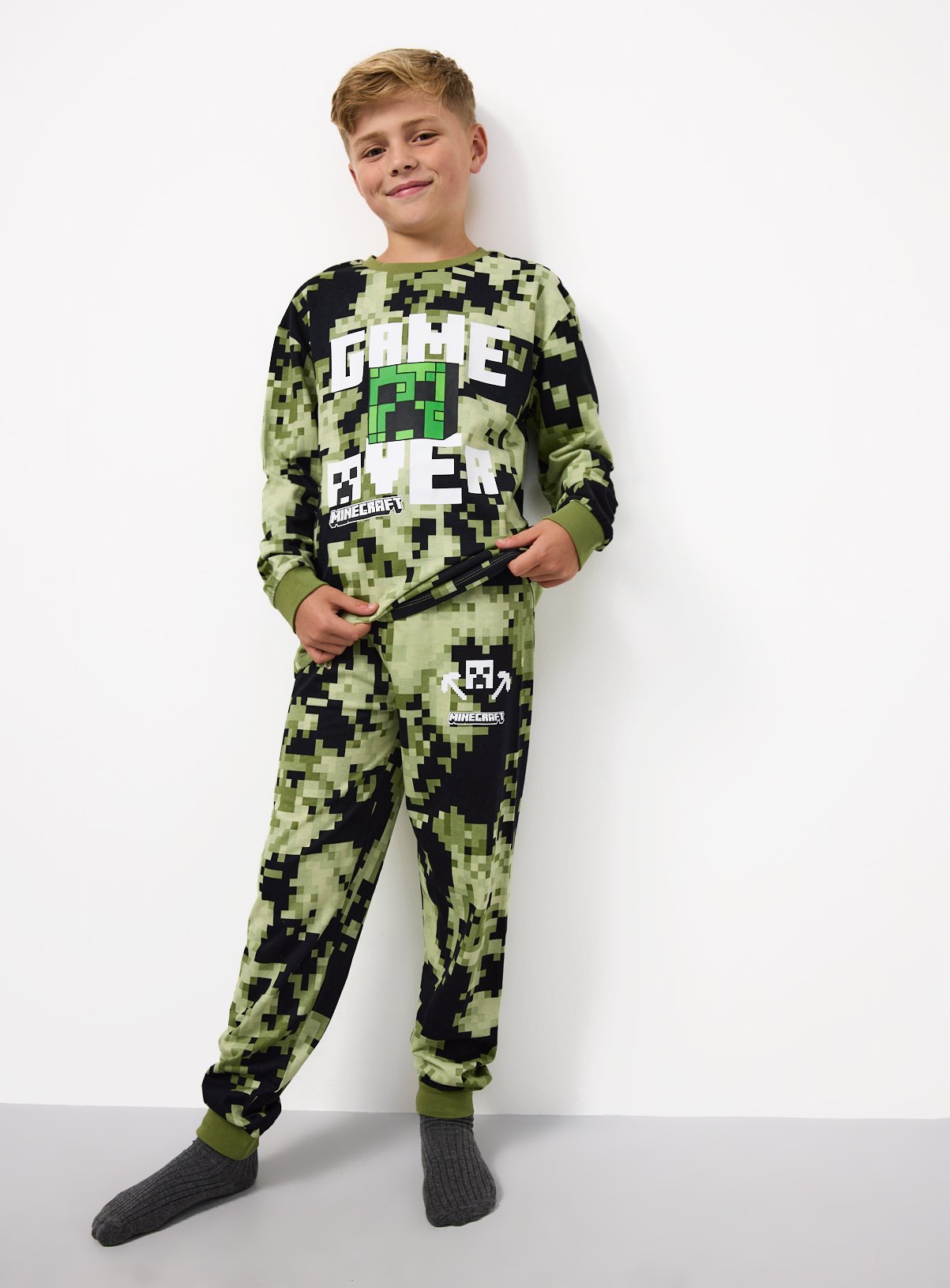 Green Camo Minecraft Print Pyjamas 