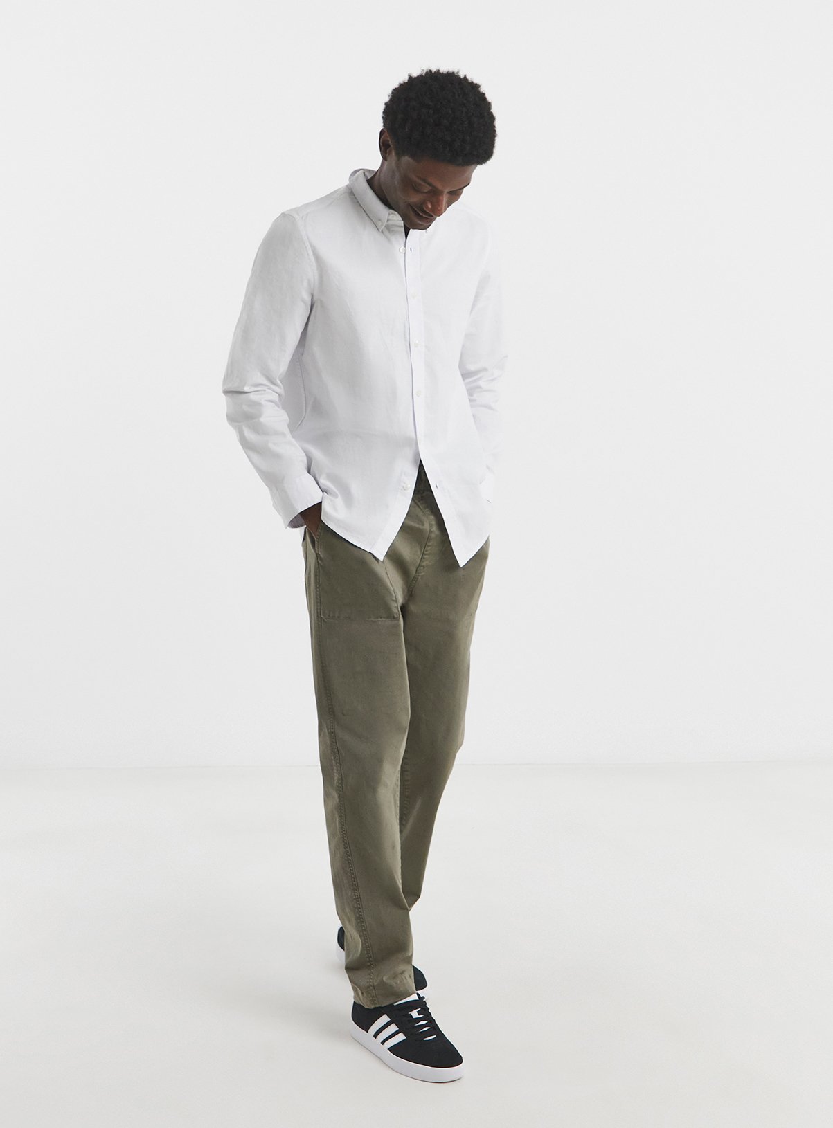 JACAMO Long Sleeve Oxford Shirt Reg White 