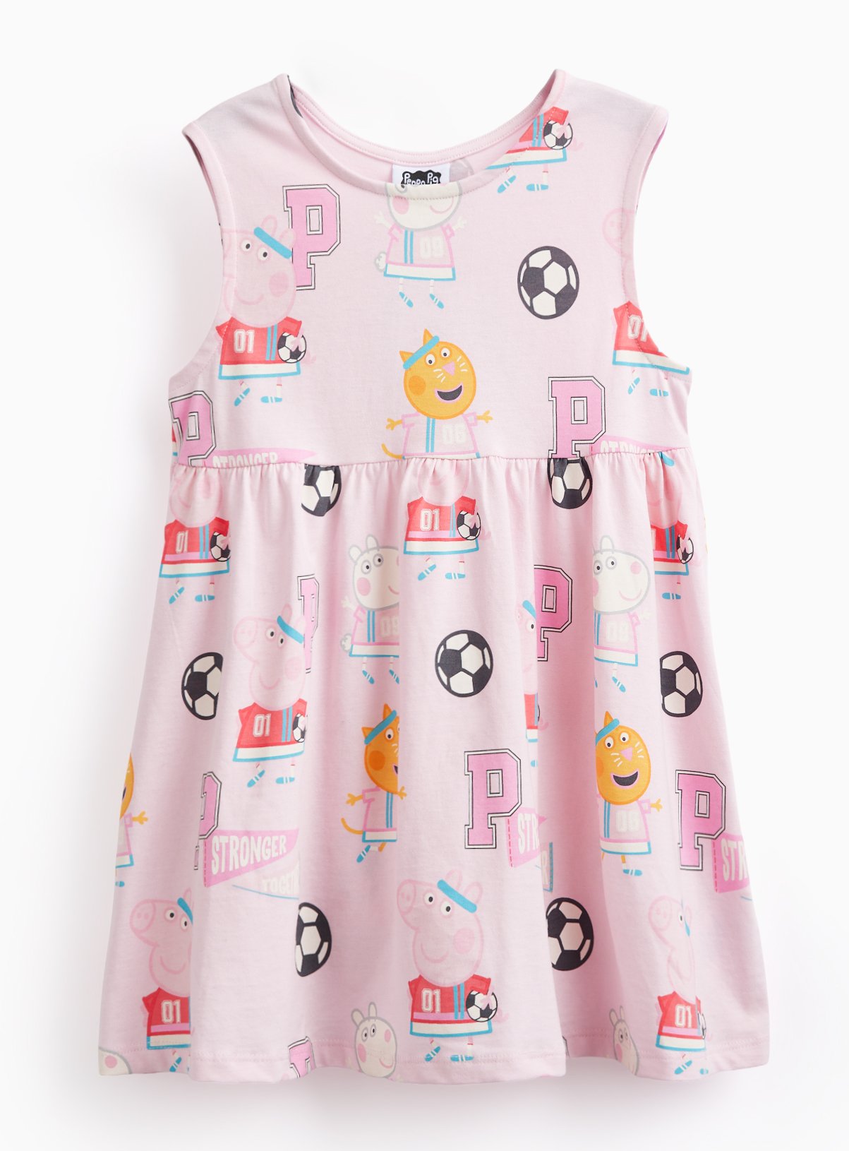 Pink Peppa Pig Football Print Jersey Dress 