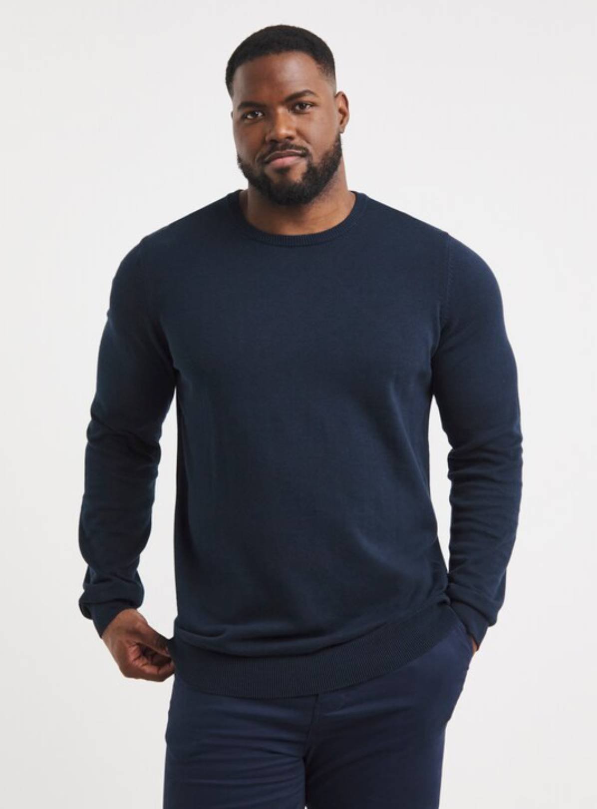 JACAMO Cotton Crew Neck Jumper Navy XL