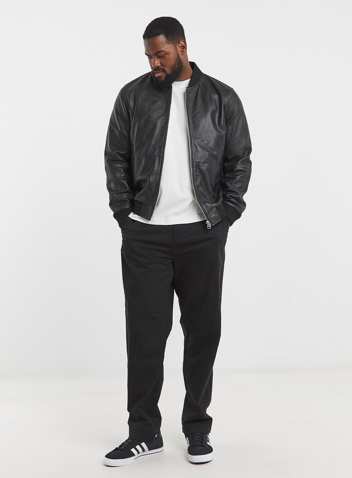 JACAMO Leather Bomber Jacket 