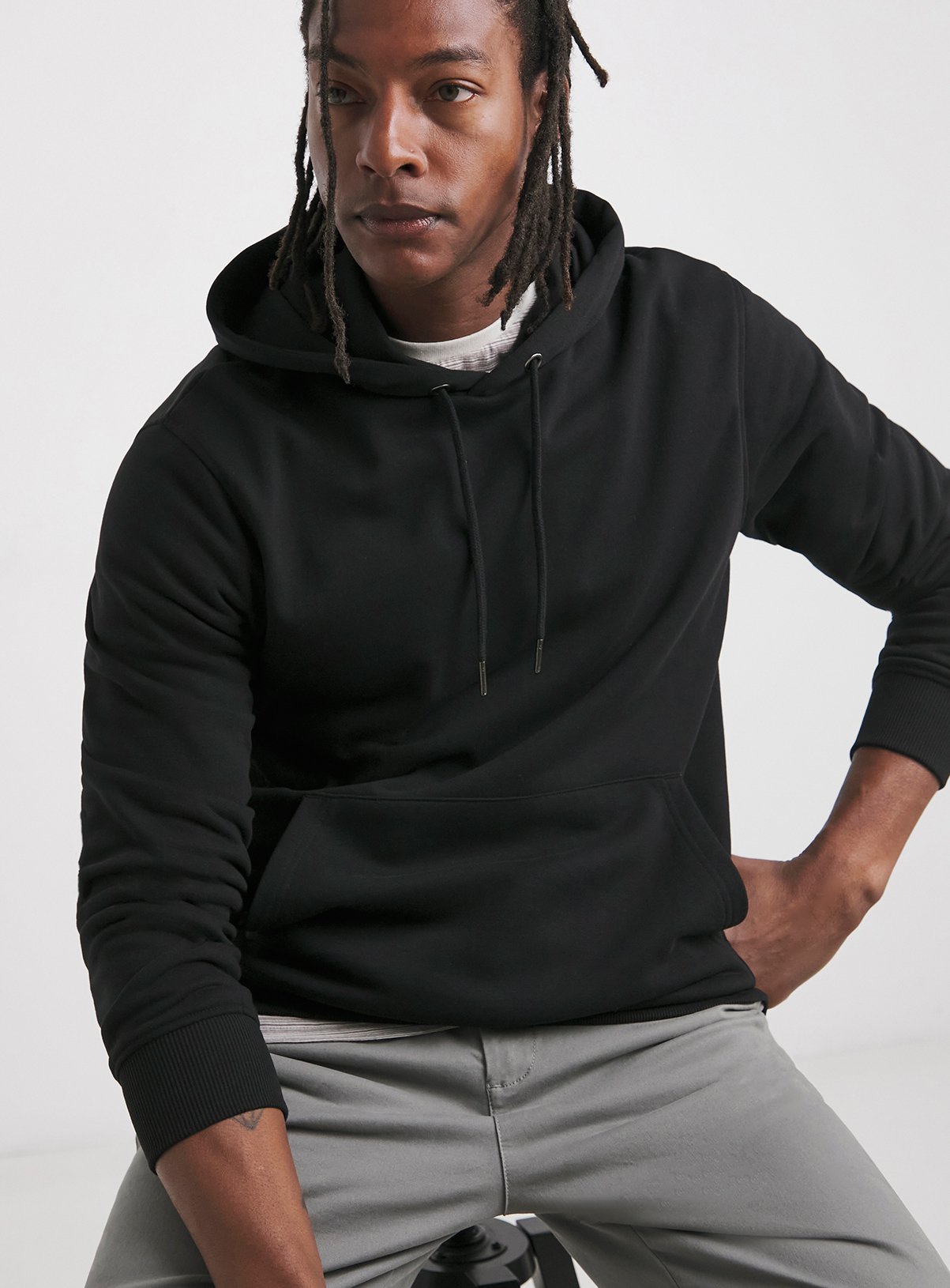 JACAMO Overhead Hooded Sweatshirt Regular Black 