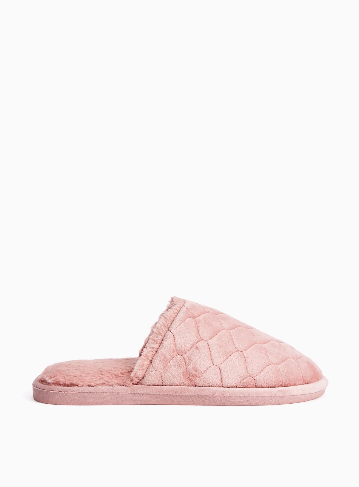 Pink Diamond Quilted Mule Slippers 