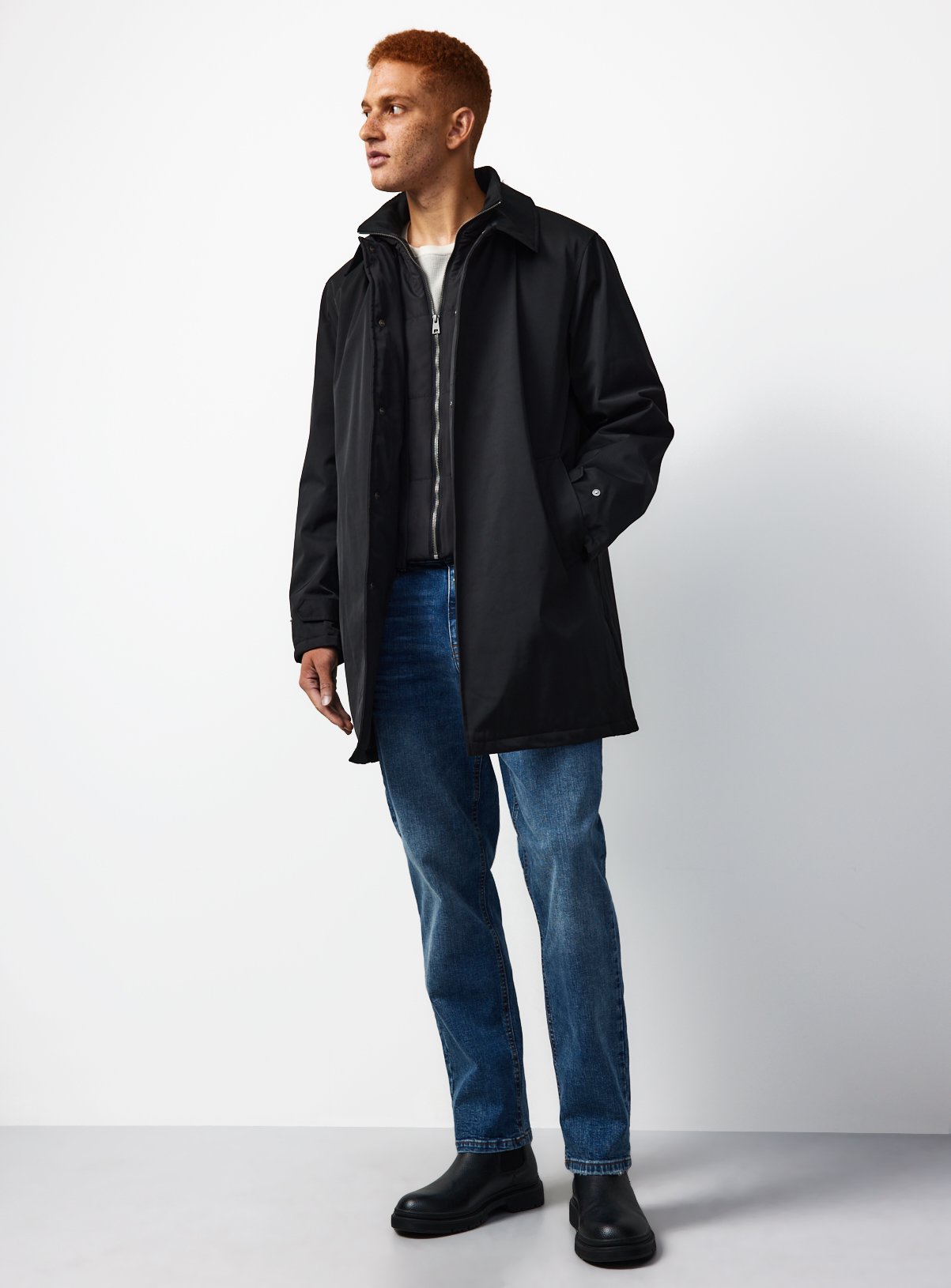 Black Hybrid Longline Coat XXXL
