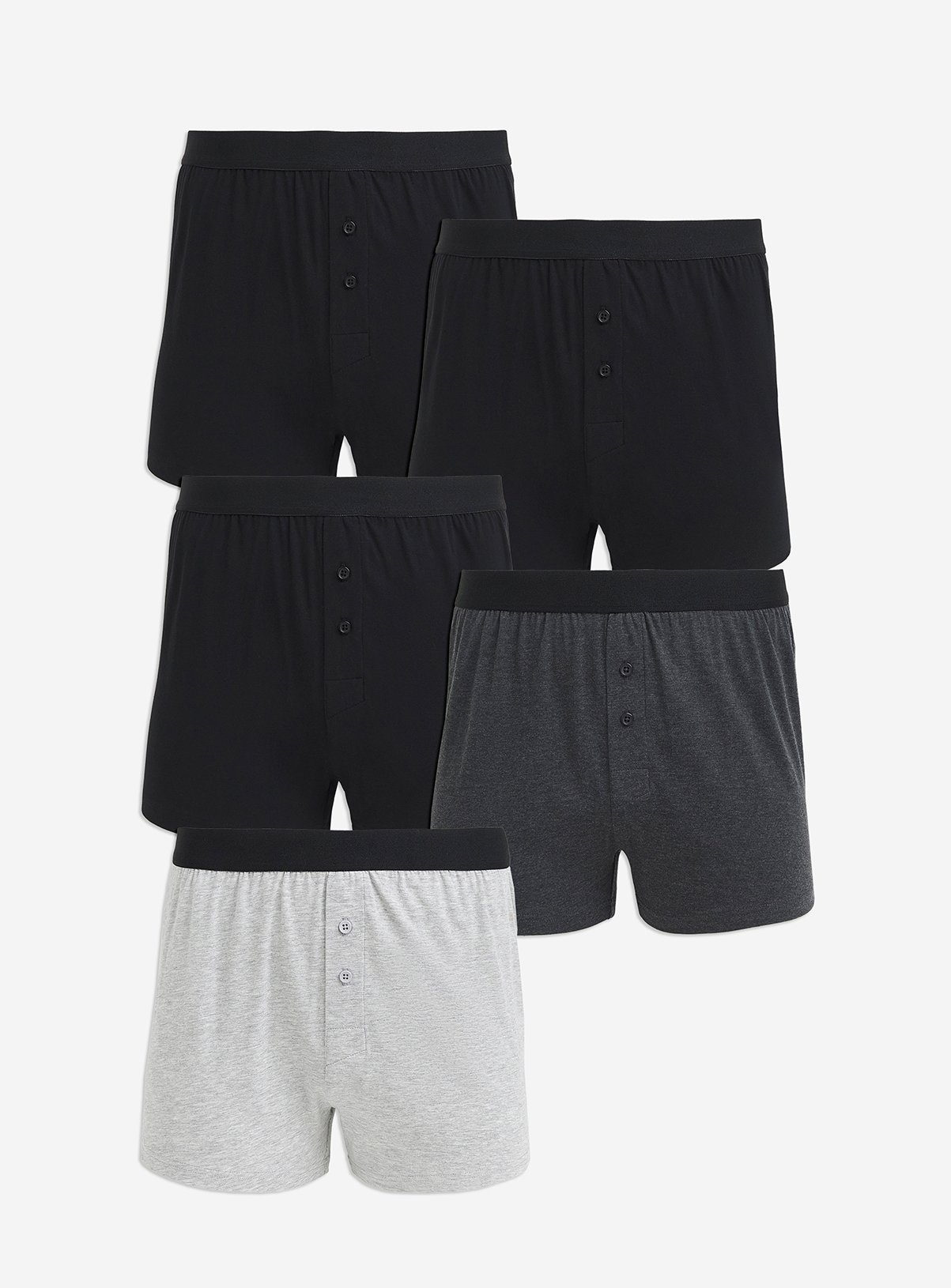JACAMO 5 Pack Loose Boxers Grey Mix 