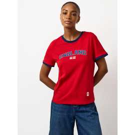 Red England Football Graphic T-Shirt