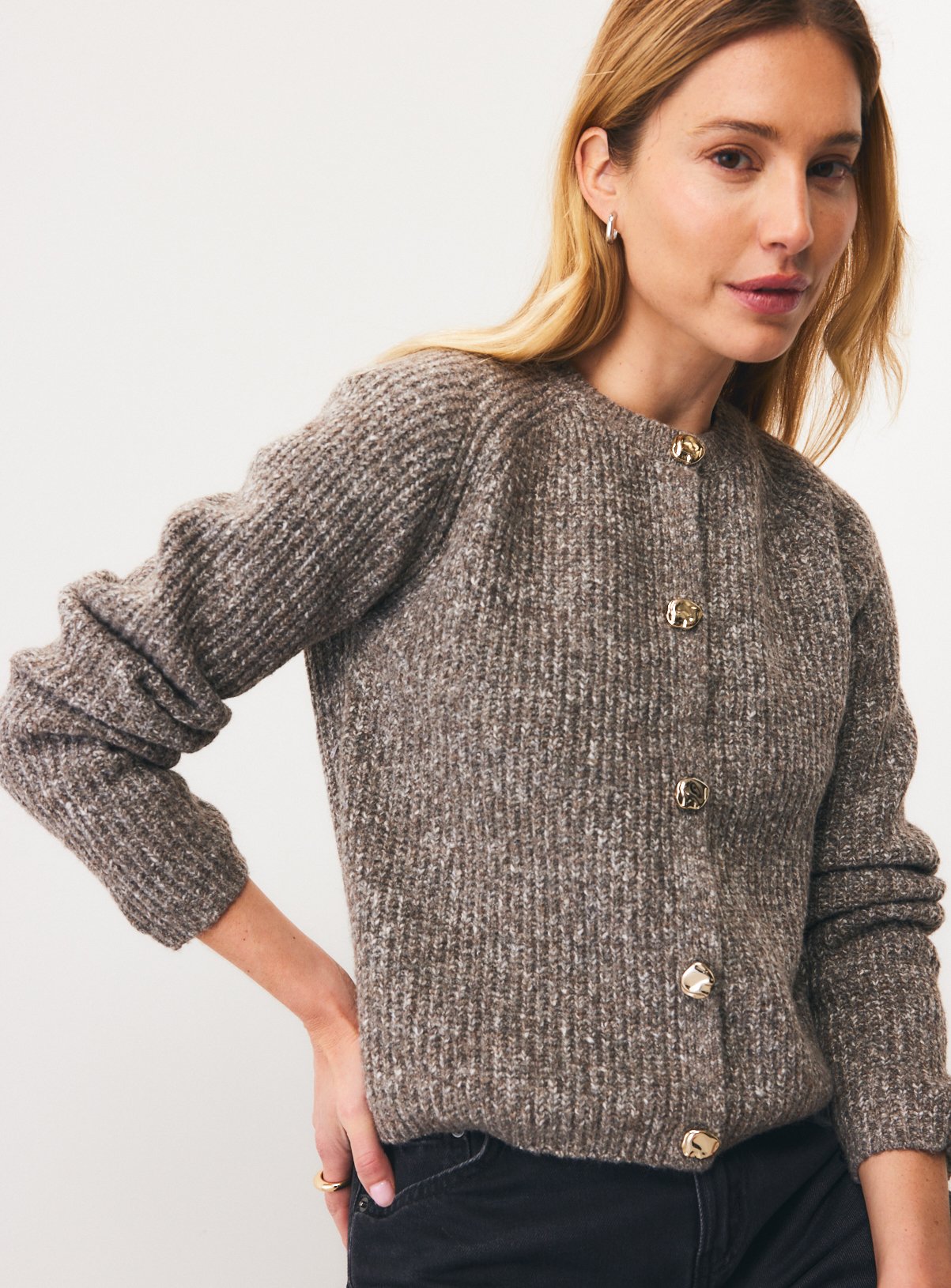 Multi Twist Yarn Boxy Fit Cardigan XL