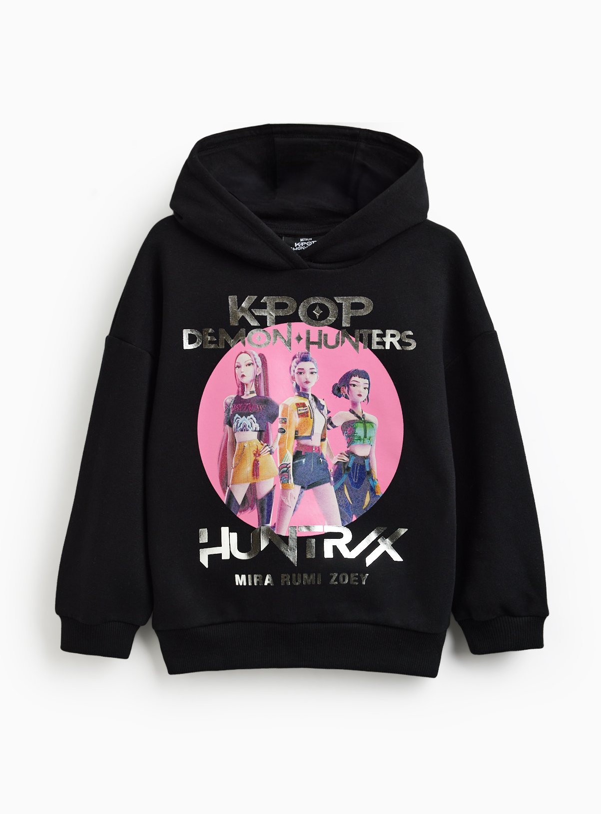 Black KPop Demon Hunters Graphic Hoodie 14 years
